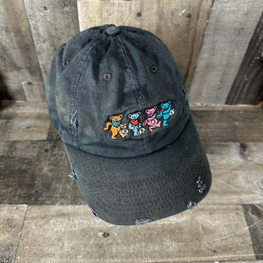 Field Grade Black Money Monsters  Grateful Dead Hat Cap Adjustable Distressed